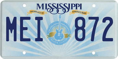MS license plate MEI872