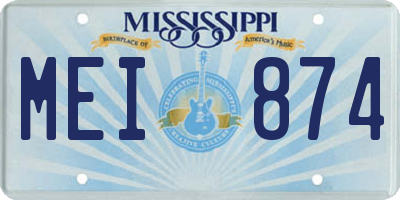 MS license plate MEI874