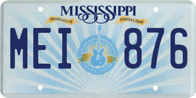 MS license plate MEI876