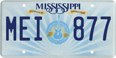 MS license plate MEI877