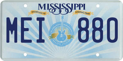 MS license plate MEI880