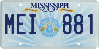 MS license plate MEI881