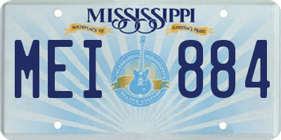 MS license plate MEI884