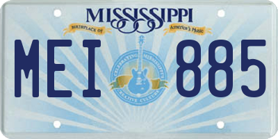 MS license plate MEI885