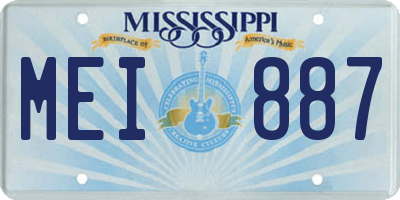 MS license plate MEI887