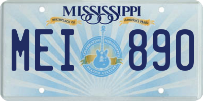 MS license plate MEI890