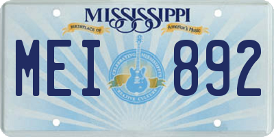 MS license plate MEI892