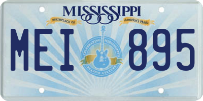 MS license plate MEI895