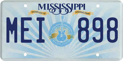MS license plate MEI898