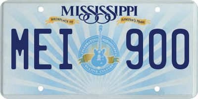 MS license plate MEI900