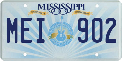 MS license plate MEI902