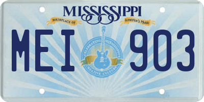 MS license plate MEI903