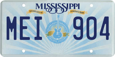 MS license plate MEI904