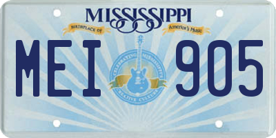 MS license plate MEI905