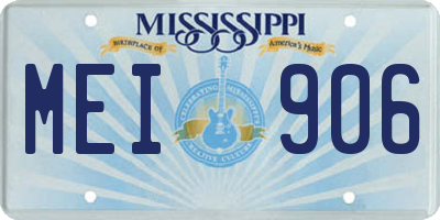 MS license plate MEI906