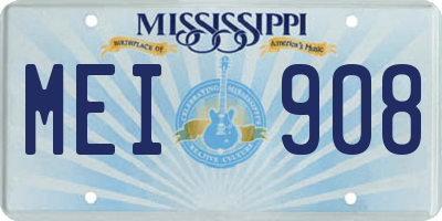 MS license plate MEI908