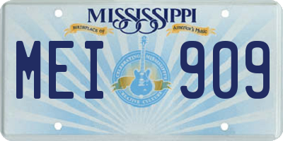 MS license plate MEI909