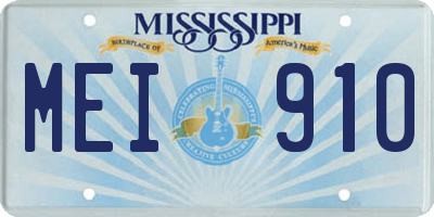 MS license plate MEI910