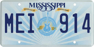 MS license plate MEI914