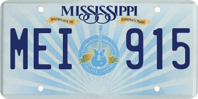 MS license plate MEI915