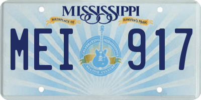 MS license plate MEI917