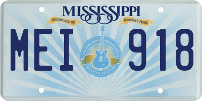 MS license plate MEI918