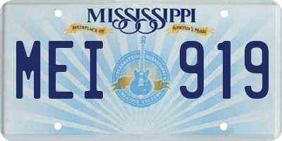 MS license plate MEI919