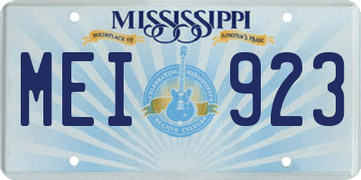 MS license plate MEI923