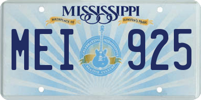 MS license plate MEI925