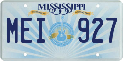MS license plate MEI927