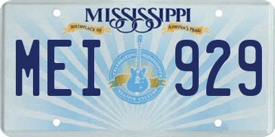 MS license plate MEI929