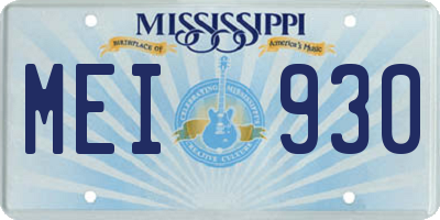 MS license plate MEI930