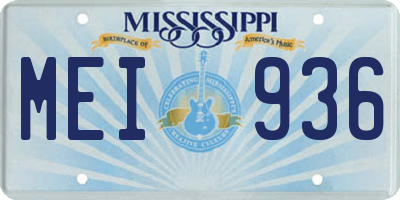 MS license plate MEI936
