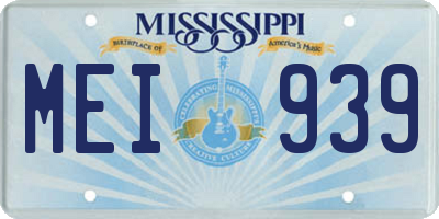 MS license plate MEI939