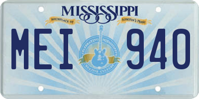 MS license plate MEI940
