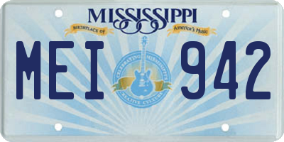 MS license plate MEI942