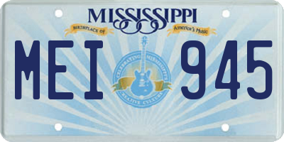 MS license plate MEI945