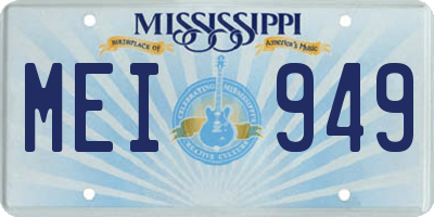 MS license plate MEI949