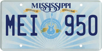 MS license plate MEI950
