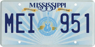 MS license plate MEI951