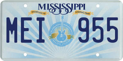 MS license plate MEI955