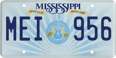 MS license plate MEI956