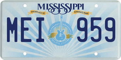 MS license plate MEI959