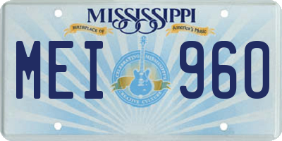 MS license plate MEI960