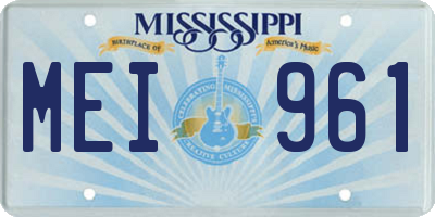 MS license plate MEI961