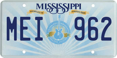 MS license plate MEI962