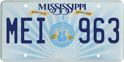 MS license plate MEI963