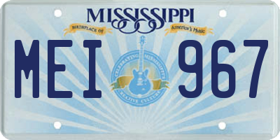 MS license plate MEI967