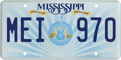 MS license plate MEI970