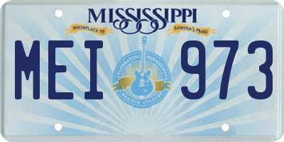 MS license plate MEI973